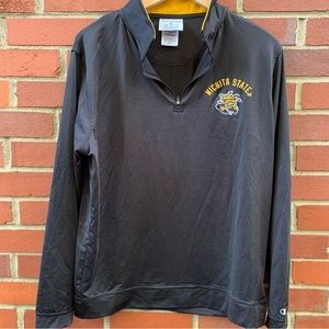 Champion Witchita State Shockers 1/4 zip black and gold pullover- M